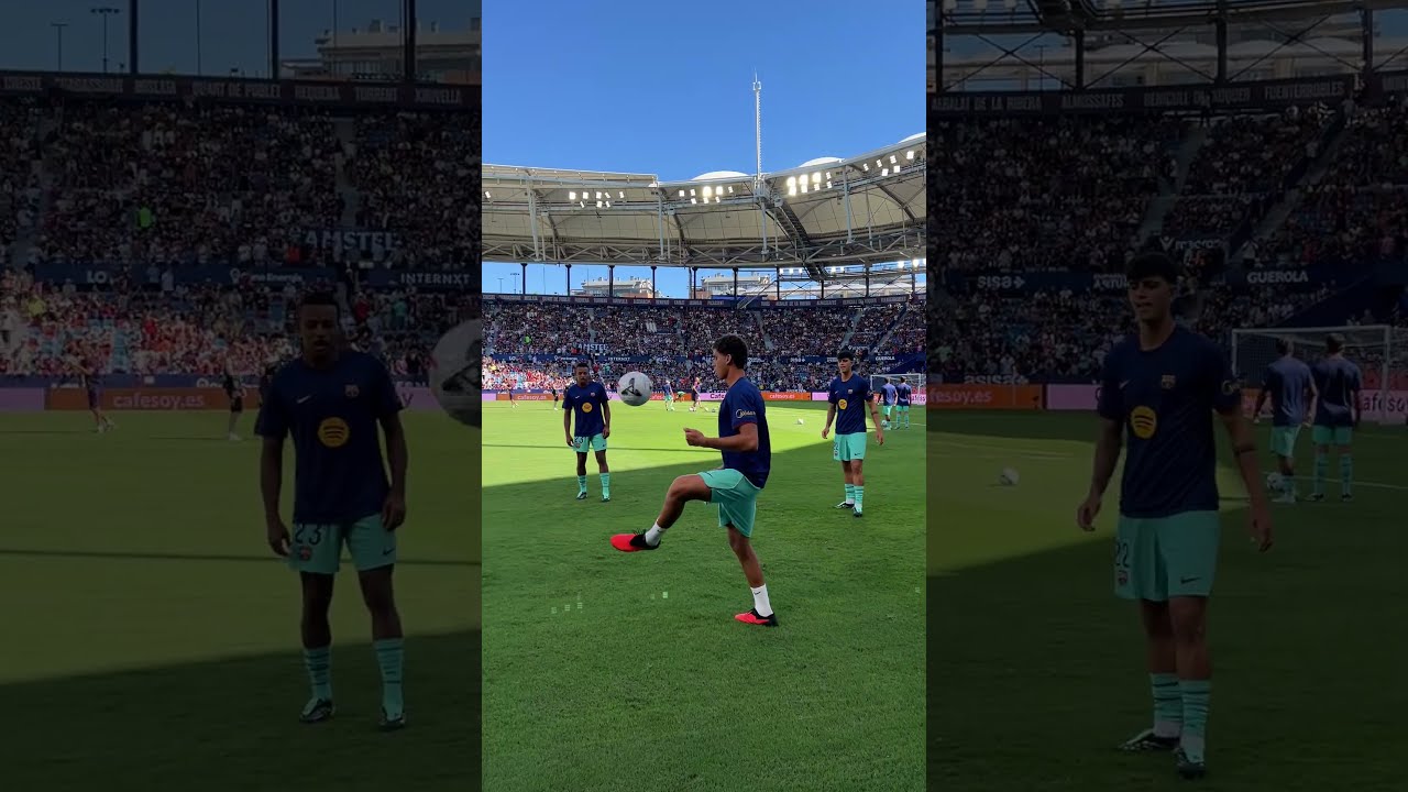 Buen ambiente antes del partido del Barça