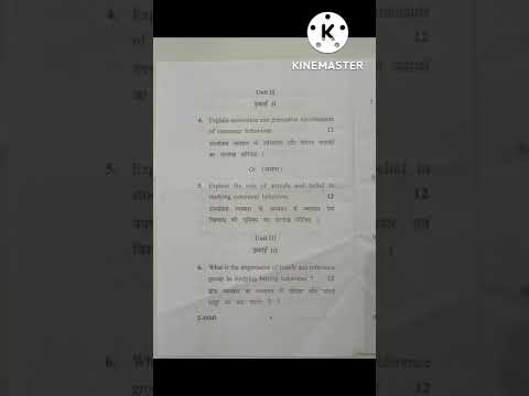 Consumer Behaviour question paper 2021 Mcom. 3rd sem. CRSU