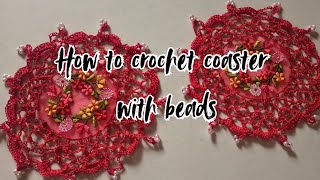 Crochet With Beads Coaster