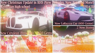 New Christmas update in Robloxian high school (New Cars, pets and more!)