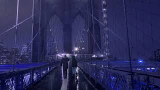 NYC Cyberpunk Rain Walk | DUMBO &amp; Brooklyn Bridge to Manhattan