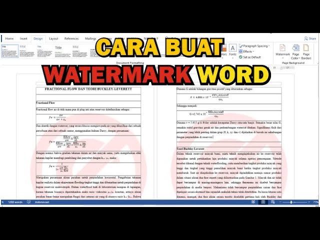 CARA MEMBUAT BACKGROUND/ WATERMARK DI WORD class=