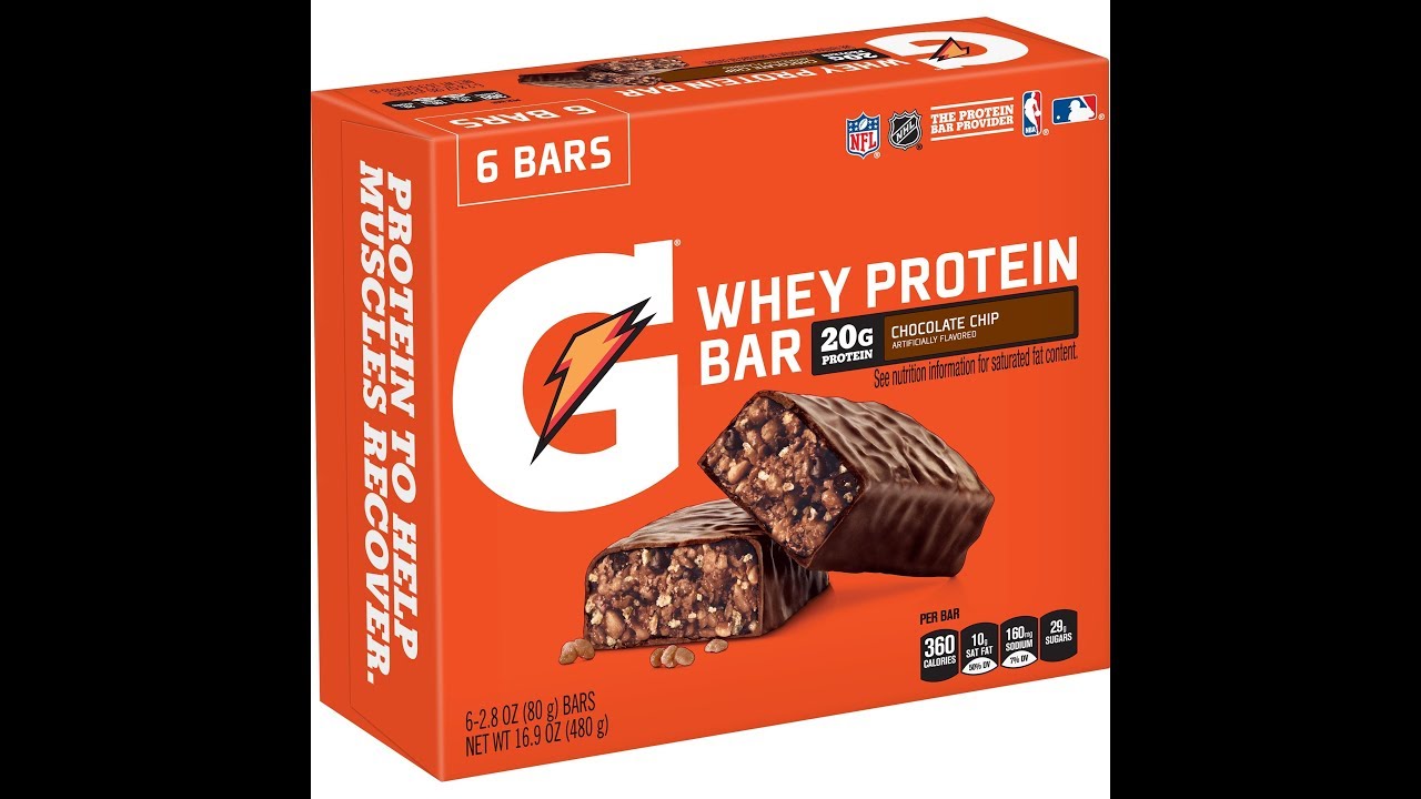 Gatorade Recover Whey Protein Chocolate Chip Bar Review YouTube