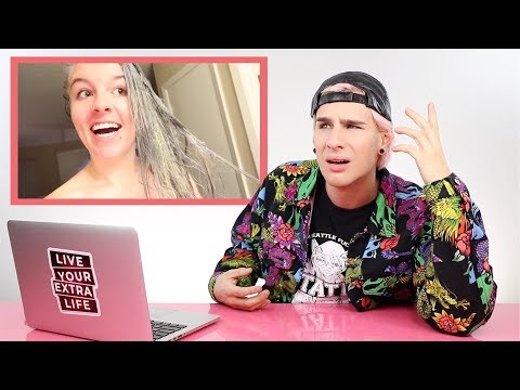 HAIRDRESSER REACTS TO DIY BLACK TO GRAY HAIR DISASTER!