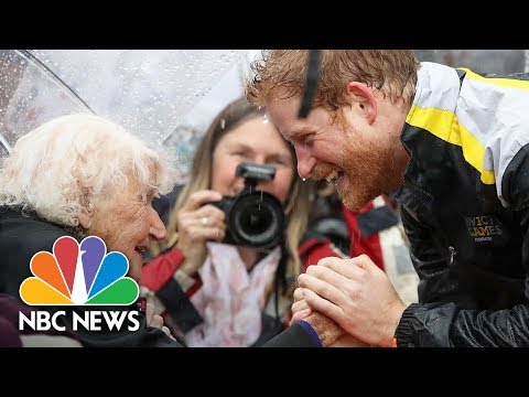 Prince Harry Recognizes, Hugs 97-Year-Old Fan Who Waited In The Rain | NBC News