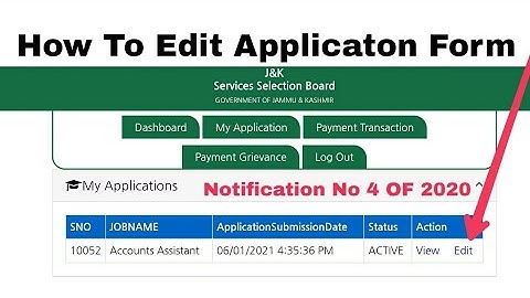 How To Edit Jkssb Application Form