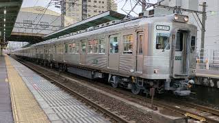 南海高野線 北野田駅 30000系(30003編成)特急りんかん3号橋本行通過&6000系(6001+6907編成[リバイバル無塗装])各停なんば行発車