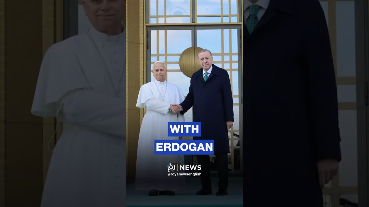 Pope meets Erdogan in Turkey on first overseas trip