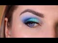 Aqua blue glitter eye makeup idea  proglitz spring blossom lily