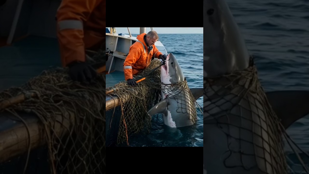 Great White Freed From Net 
