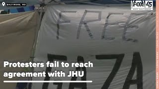 Protesters fail to reach agreement with Johns Hopkins University