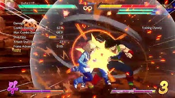 DBFZ - Android 18 2H midscreen TOD combo (Bardock B, beam 1 bar start)
