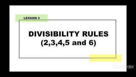 Divisibilty Rules 2,3,4,5 and 6