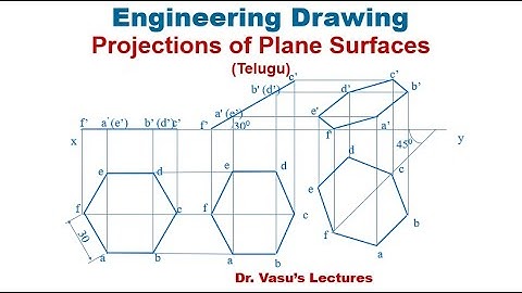 Projections of Planes 4 D (Telugu) | Hexagonal Planes Inclined to Both the Planes