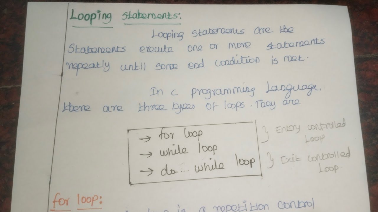for loop in C| while loop in C | do while loop in C tamil Looping ...