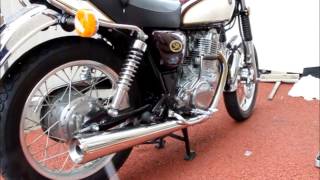 SR400　シムズクラフト　トラディショナルメガホンマフラーへ換装