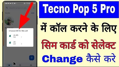 Tecno Pop 5 pro me call karne ke liye sim card Select/change kaise kare।tecno pop 5 pro call sim car