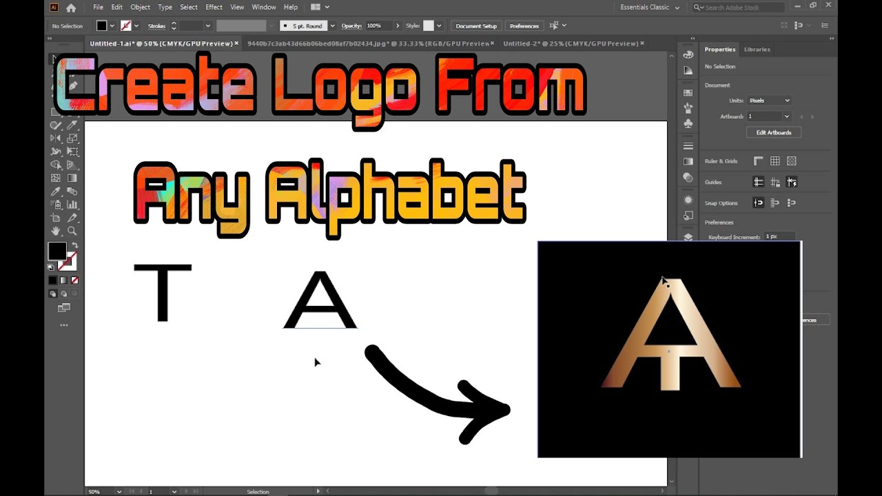 How to create logo from any random Alphabet || Adobe Illustator Tutorial|| A Tech Tube