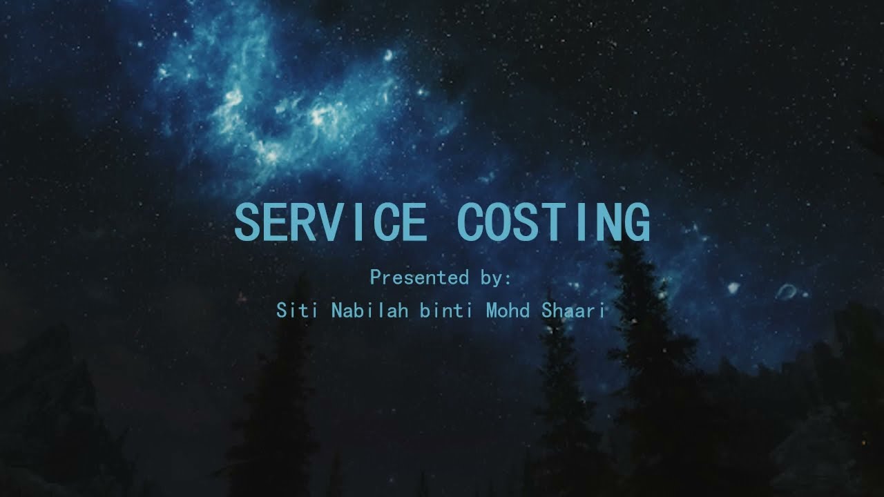 WEEK 14: SERVICE COSTING