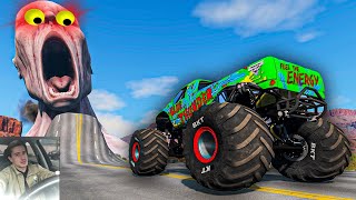 Escape From The Shy Guy (SCP-096) | Monster Truck VS Giant Bulge | Horror Car Ride Chase BeamNG #45