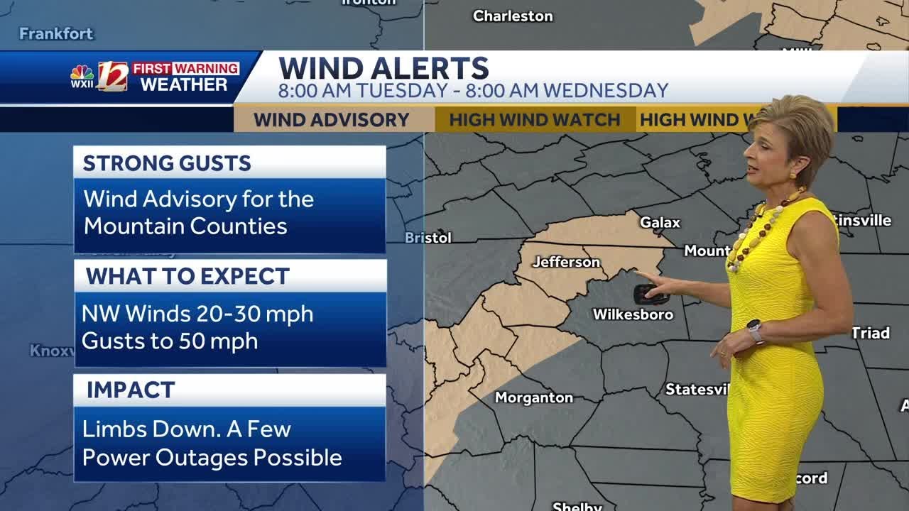 Cooler, windy Tuesday with an advisory in mountains - YouTube