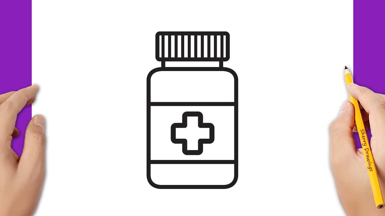 How To Draw A Pill Bottle