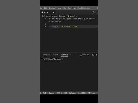 Print uppercase string in lowercase in python - YouTube