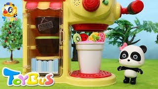 Baby Panda Makes Colorful Drinks | Play Doh for Kids | Cooking Pretend Play | Toy Kitchen | ToyBus
