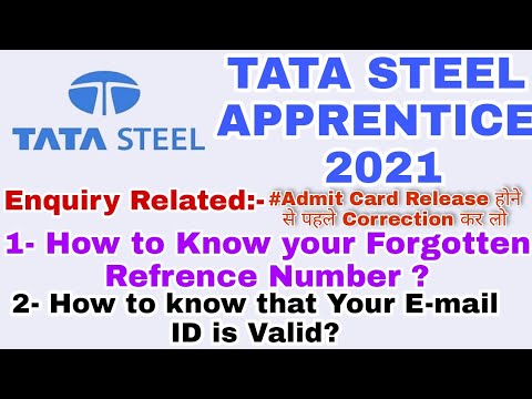 TATA APPRENTICE 2021 | How to Know Reference Number | Email Id Verification | Correction Process