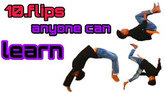 10 flips anyone can learn/10 easy flips everyone can do it 💯