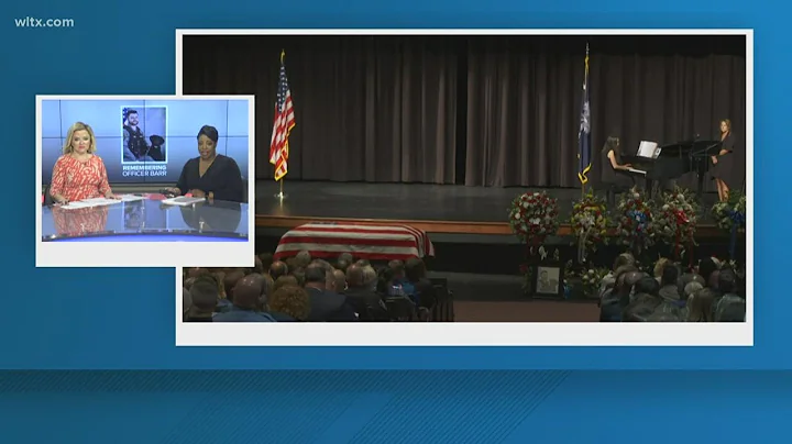 Locals gather for the motorcade of Officer Drew Barr as he made his way from Lexington County to Bat