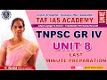 Unit 8  tnpsc group 4  vao  last minutes revision  taf ias academy