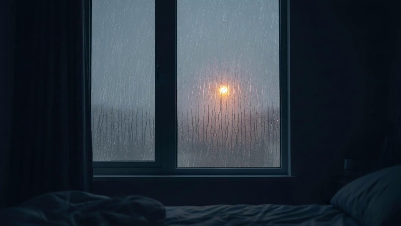 🔴 Soft Rain on Window & Thunder Rumbling | Soothing Soundscape for Yoga & Zen