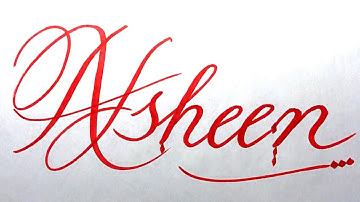 Afsheen Name Signature Calligraphy Status | How to write with Cut Maker  #calligraphy #cursive