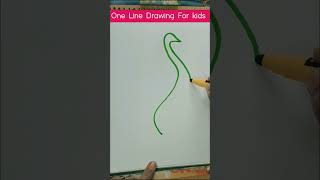 Amazing One Line Animal Drawing For kids ✏️#shorts