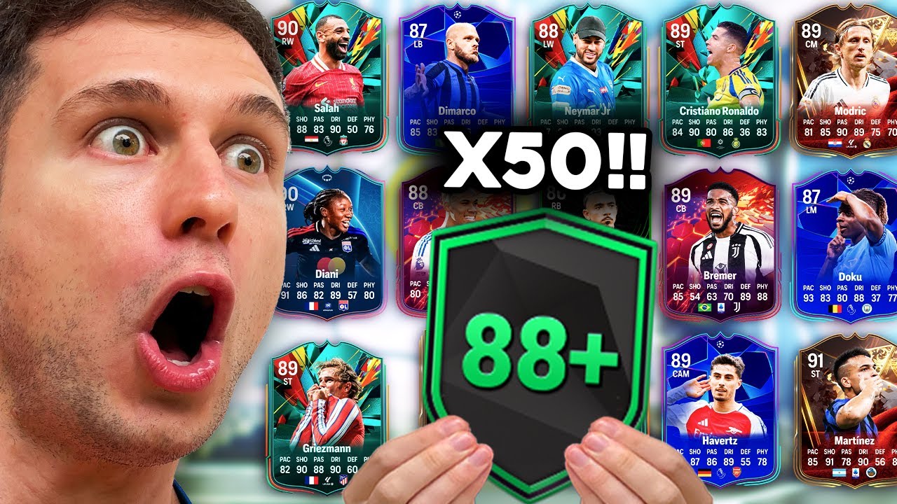 x50 MISTURA CAMPANHAS 88+ 🔥🔥 TIRAMOS NEYMAR, CR7, SALAH E VÁRIAS LENDAS 🤑🔥 EA FC 25 ULTIMATE TEAM