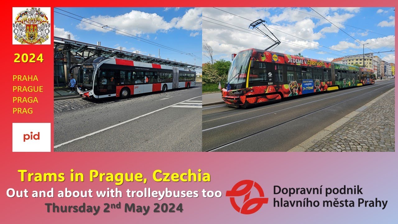 Prague, Czechia: Out and about on Thursday 2nd May 2024 including Libus and Trolleybus Line 59