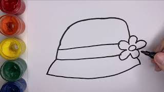 Drawing and Coloring hat | Bolalar Uchun rasm chizish | Нарисуй шляпу для детей