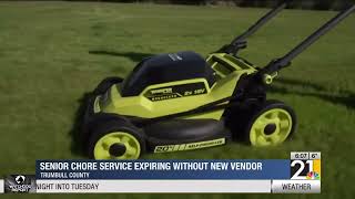 Senior chore service expiring without new vendor