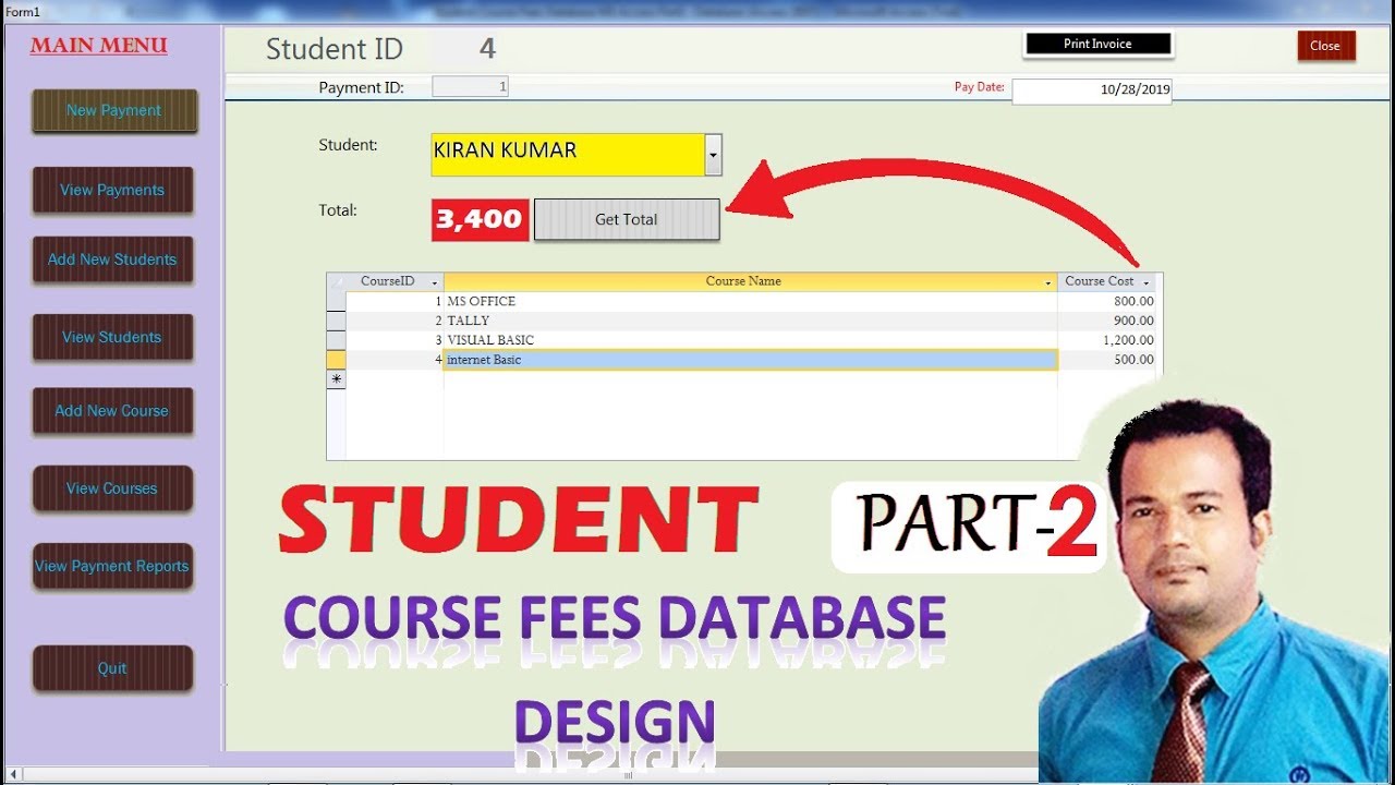 Student access. Course fee payment.
