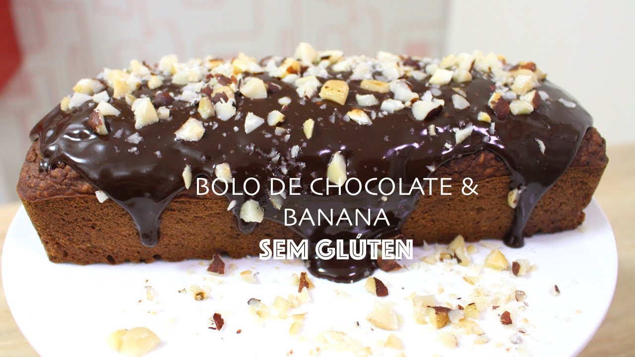BOLO DE CHOCOLATE COM BANANA SEM GLÚTEN (com OPÇÃO VEGANA & SEM AÇÚCAR) - #470