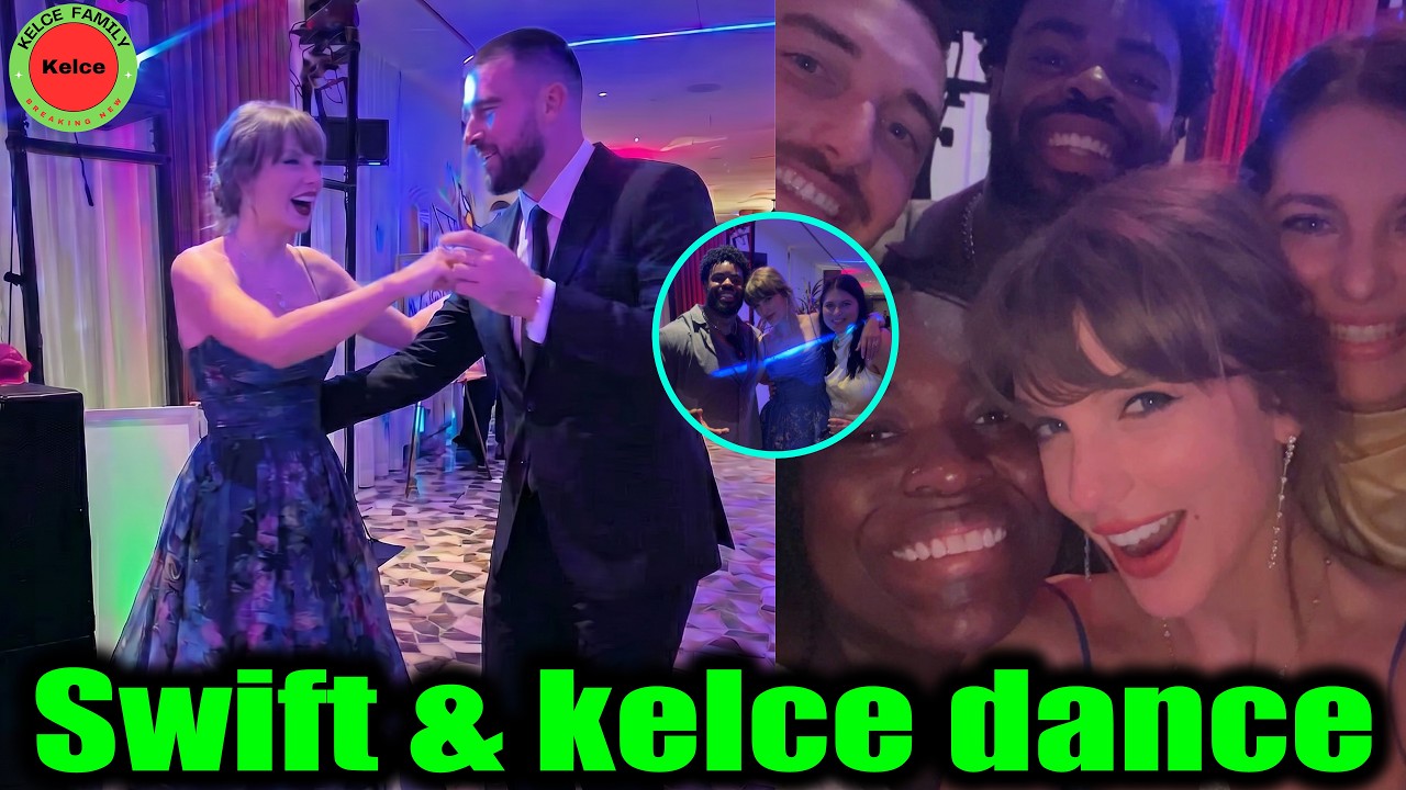 Travis Kelce & Fiancé Taylor Swift dance at player Karlaftis' wedding in Greece