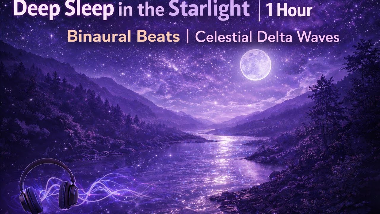 Deep Sleep in the Starlight | 1 Hour Binaural Beats | Celestial Delta Waves