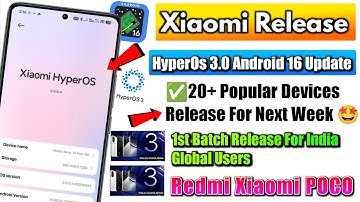⚡Xiaomi HyperOS 3.0 20+ Device Update Rollout Next Week | 1st Batch Release India & Global Users!