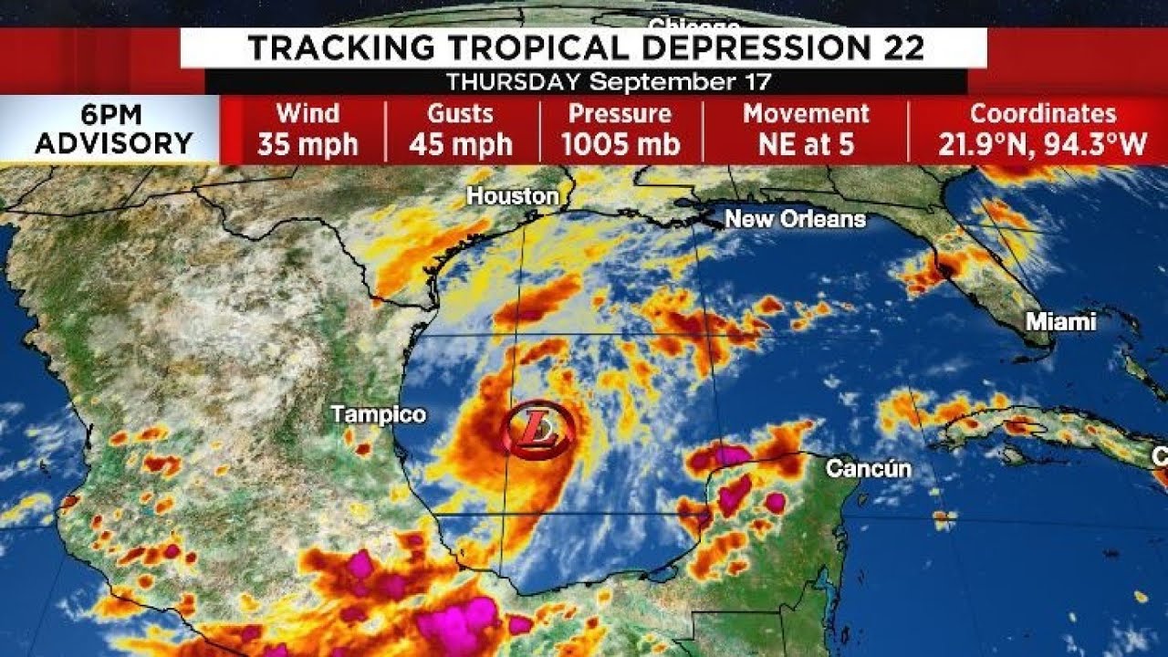 Tropical Depression 22 forms in the southwestern Gulf of Mexico; Likely ...