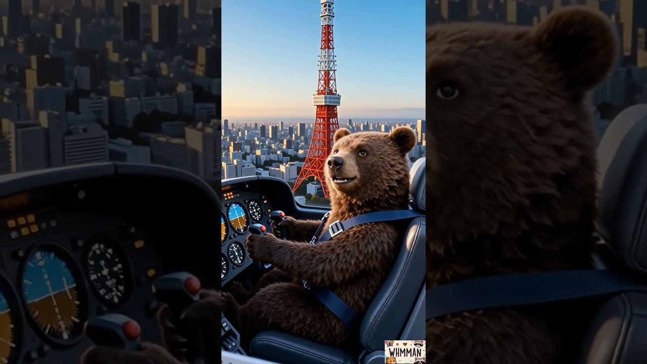 Tokyo Sky Flight — Cute Little Animal Pilot | 東京天空巡航 — 可愛小動物的專業飛行時刻 🌅🐾✈️
