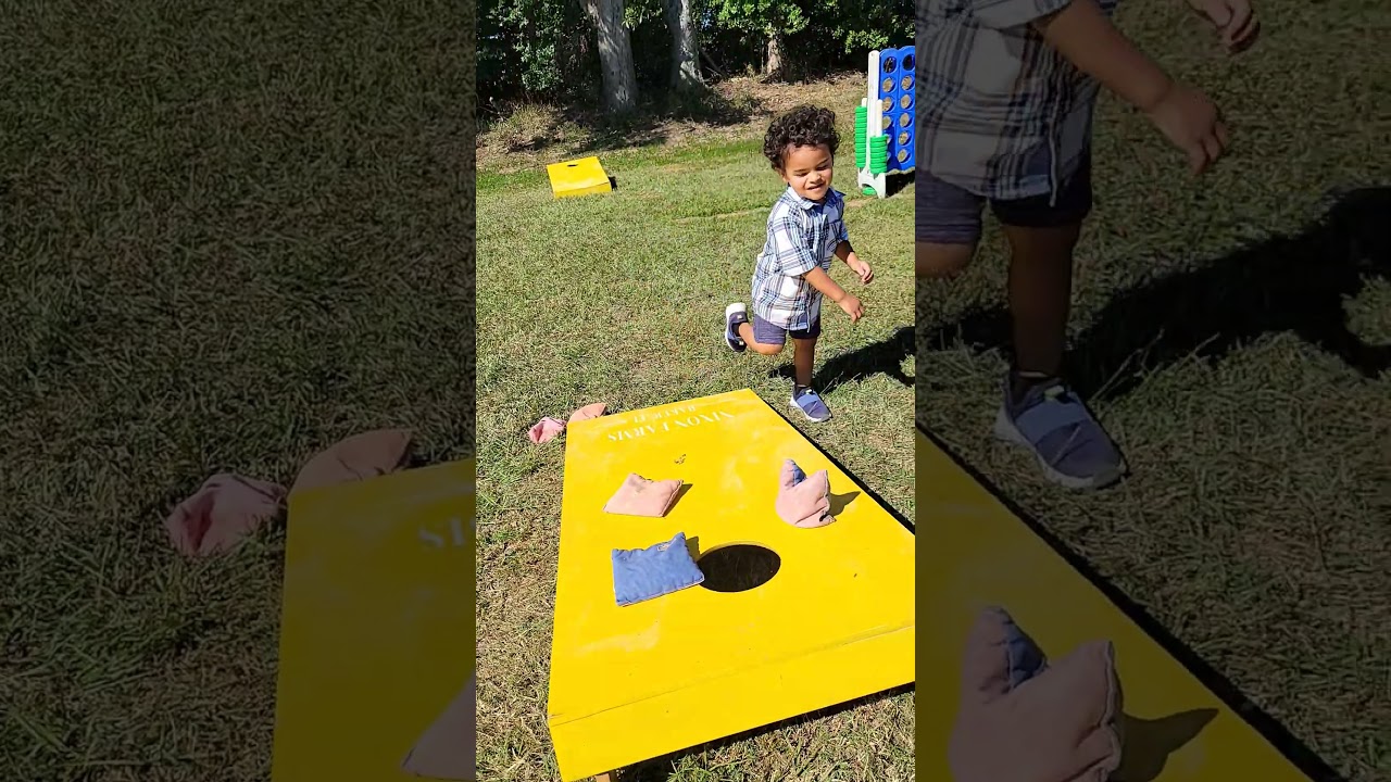 Cornhole and Mega Slide😄