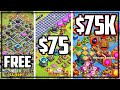 Free vs. $75 vs. $75,000 Accounts in Clash of Clans!