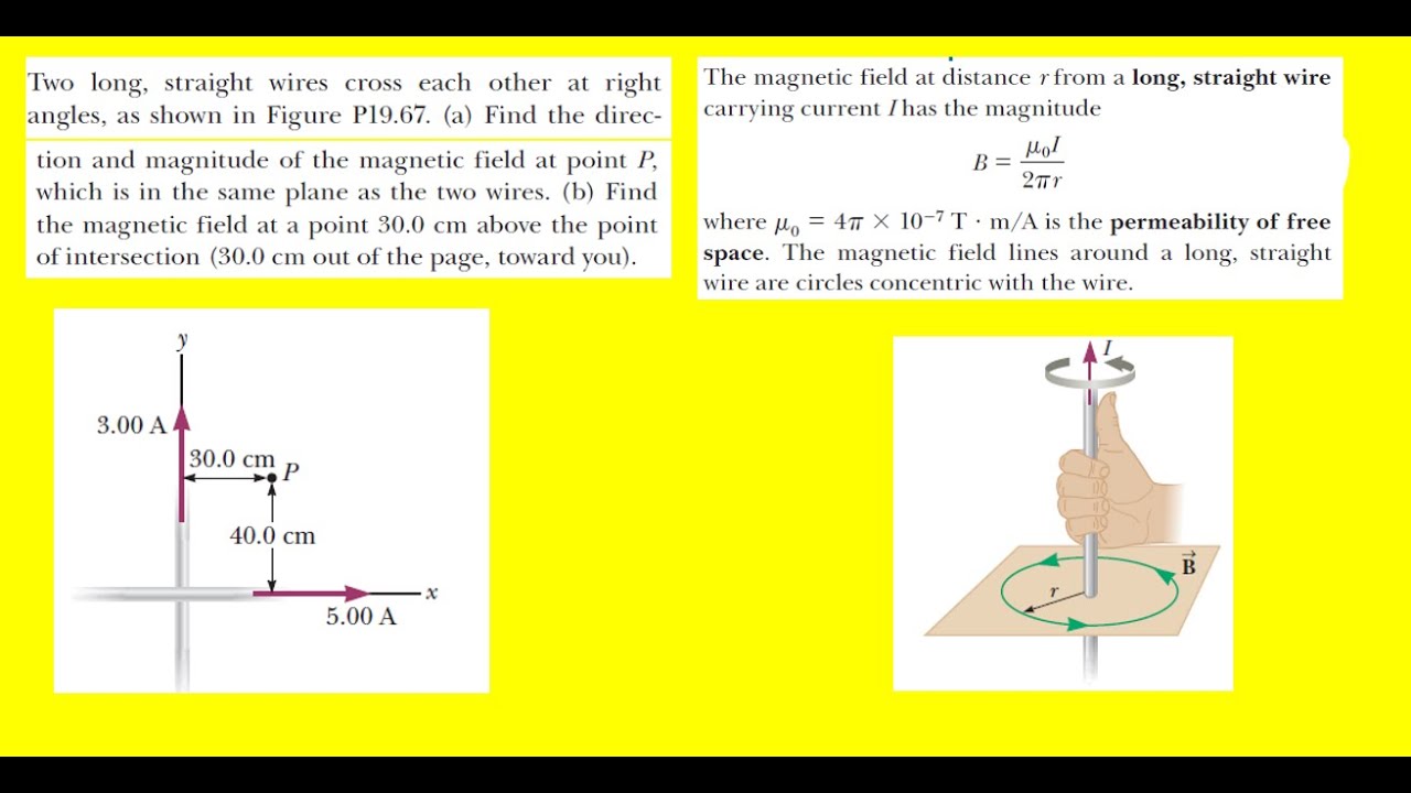 Two Long, Straight Wires Cross Each Other At Right Angles, As Shown In The Figure Below