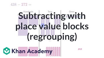 Subtracting with place value blocks (regrouping)